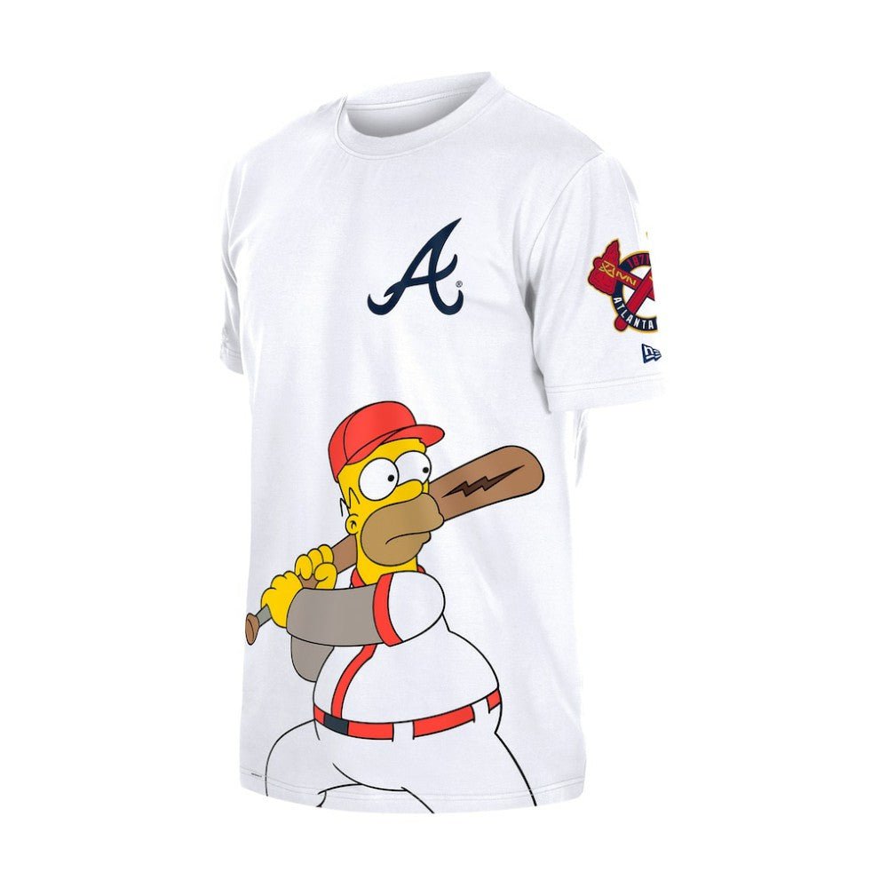 Atlanta Braves New Era MLB x Simpsons Homer Wonderbat T-Shirt - White T-shirts