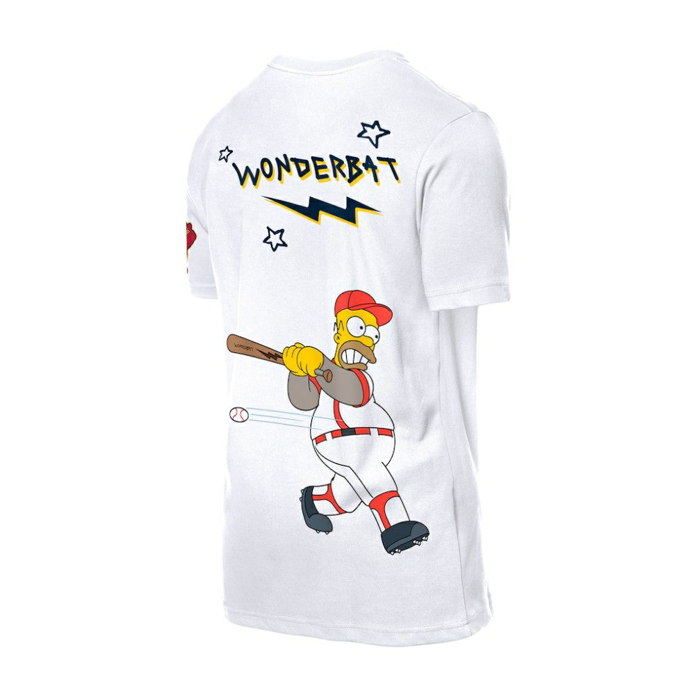 Atlanta Braves New Era MLB x Simpsons Homer Wonderbat T-Shirt - White T-shirts