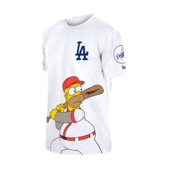 Los Angeles Dodgers New Era MLB x Simpsons Homer Wonderbat T-Shirt - White T-shirts