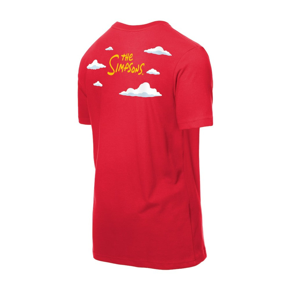 Texas Rangers New Era MLB x Simpsons 2026 Collab Clouds T-Shirt - Red T-shirts