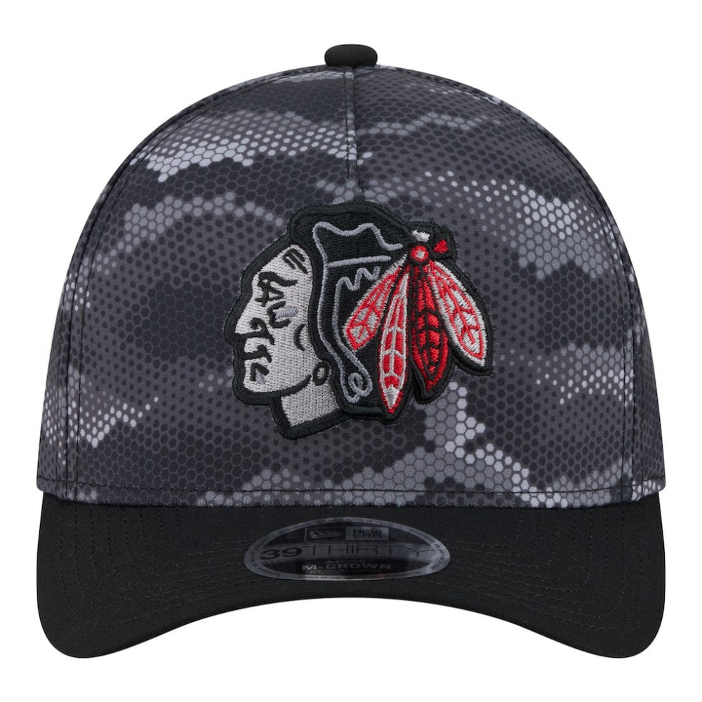 Chicago Blackhawks New Era Zero Dark 39THIRTY Flex Hat - Black | US 203577223