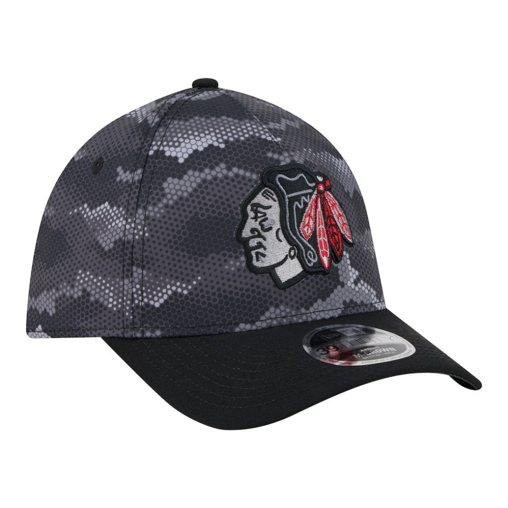 Chicago Blackhawks New Era Zero Dark 39THIRTY Flex Hat - Black | US 203577223