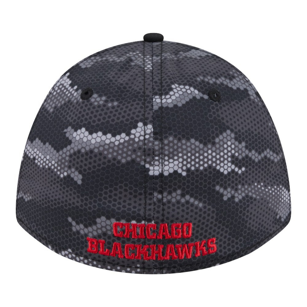 Chicago Blackhawks New Era Zero Dark 39THIRTY Flex Hat - Black | US 203577223