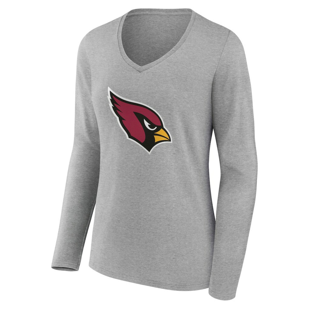 Arizona Cardinals Women's Team Authentic Personalized Name & Number Long Sleeve V-Neck T-Shirt - Gray T-shirts