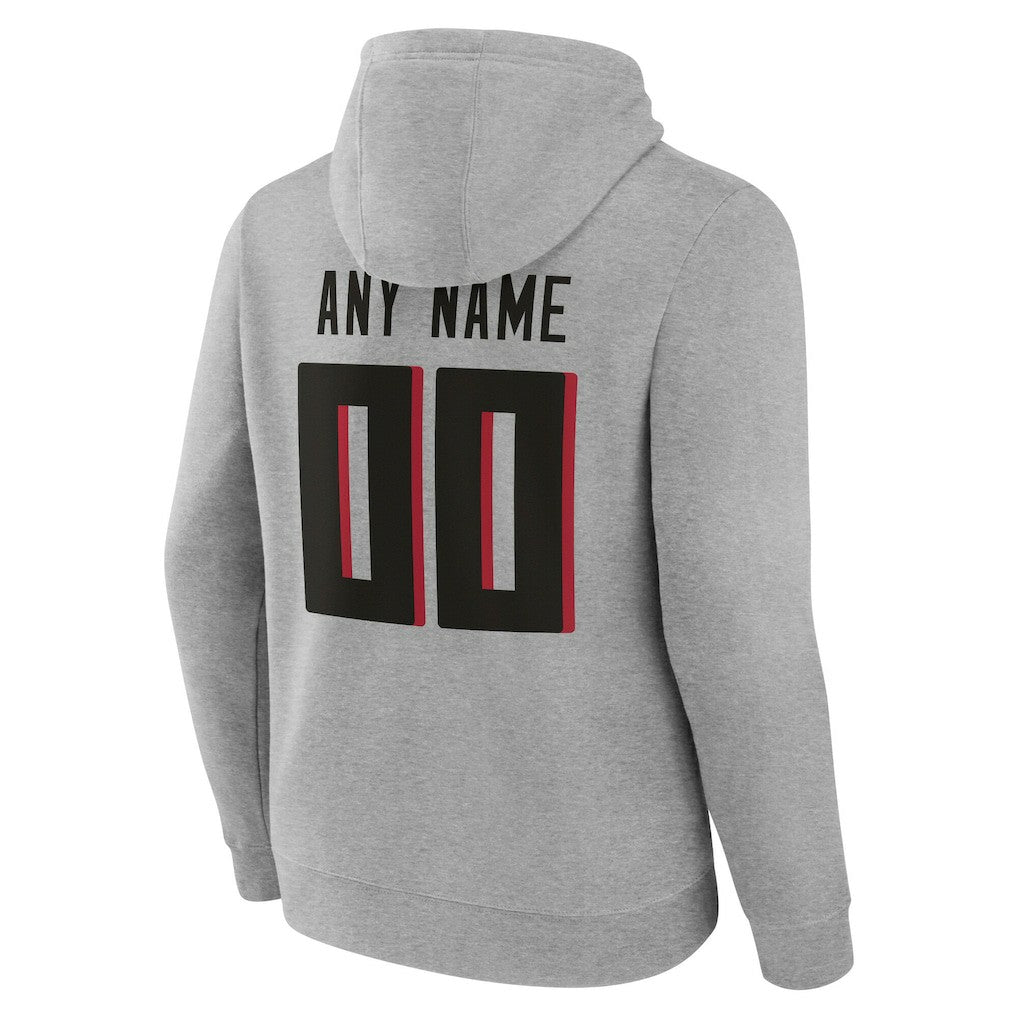 Atlanta Falcons Team Authentic Personalized Name & Number Hoodie - Gray Hoodies