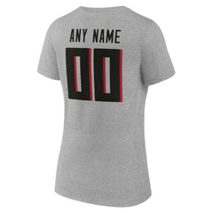 Atlanta Falcons Women's Team Authentic Personalized Name & Number V-Neck T-Shirt - Gray T-shirts