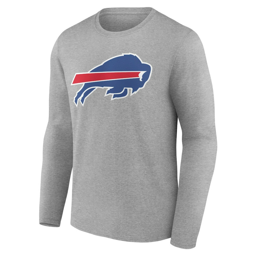 Buffalo Bills Team Authentic Personalized Name & Number Long Sleeve T-Shirt - Gray T-shirts
