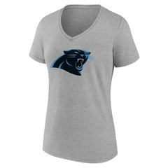 Carolina Panthers Women's Team Authentic Personalized Name & Number V-Neck T-Shirt - Gray T-shirts