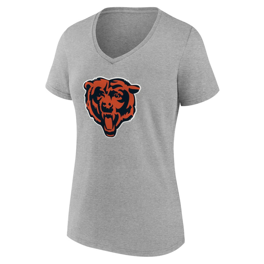 Chicago Bears Women's Team Authentic Personalized Name & Number V-Neck T-Shirt - Gray T-shirts