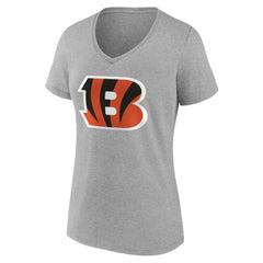 Cincinnati Bengals Women's Team Authentic Personalized Name & Number V-Neck T-Shirt - Gray T-shirts