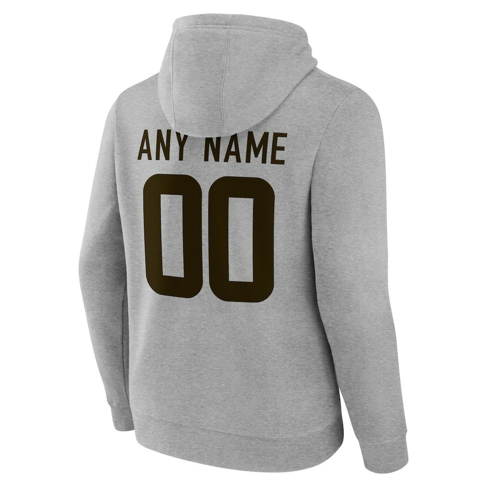 Cleveland Browns Team Authentic Personalized Name & Number Hoodie - Gray Hoodies