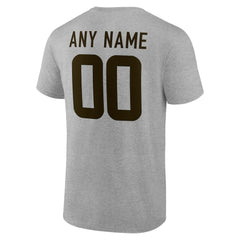 Cleveland Browns Team Authentic Personalized Name & Number T-Shirt - Gray T-shirts