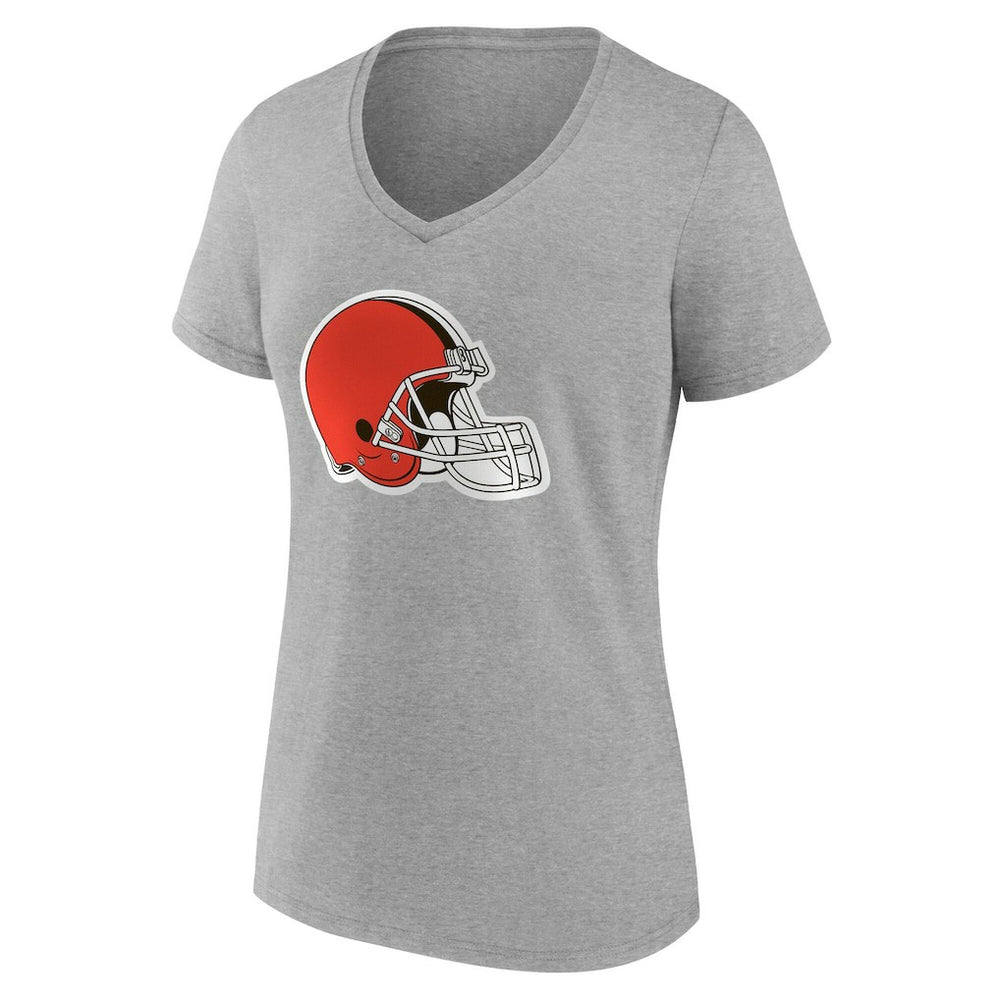 Cleveland Browns Women's Team Authentic Personalized Name & Number V-Neck T-Shirt - Gray T-shirts