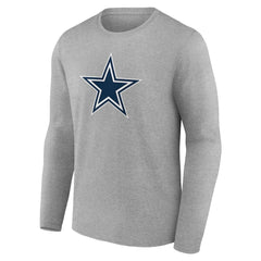 Dallas Cowboys Team Authentic Personalized Name & Number Long Sleeve T-Shirt - Gray T-shirts