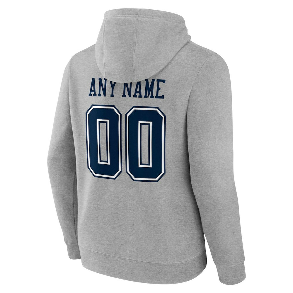 Dallas Cowboys Team Authentic Personalized Name & Number Hoodie - Gray Hoodies
