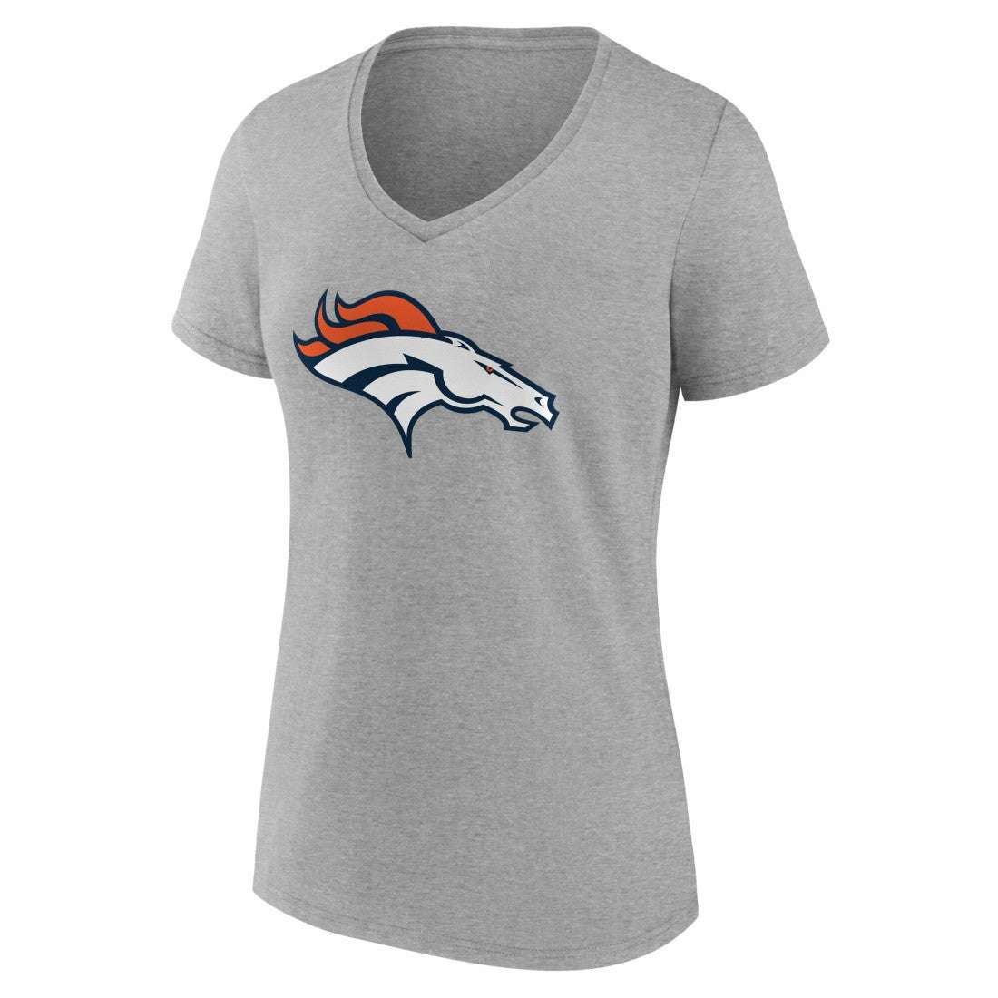 Denver Broncos Women's Team Authentic Personalized Name & Number V-Neck T-Shirt - Gray T-shirts