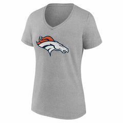 Denver Broncos Women's Team Authentic Personalized Name & Number V-Neck T-Shirt - Gray T-shirts