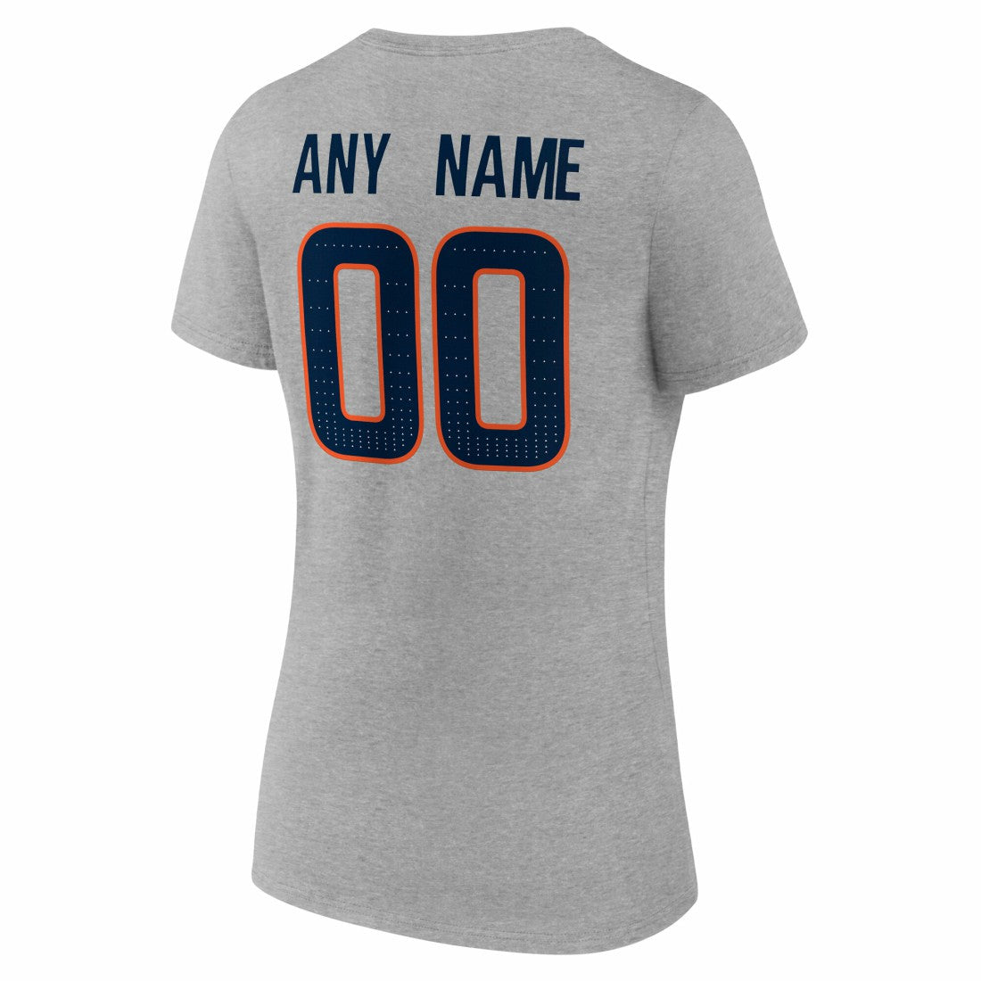 Denver Broncos Women's Team Authentic Personalized Name & Number V-Neck T-Shirt - Gray T-shirts