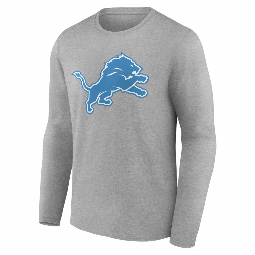 Detroit Lions Team Authentic Personalized Name & Number Long Sleeve T-Shirt - Gray T-shirts