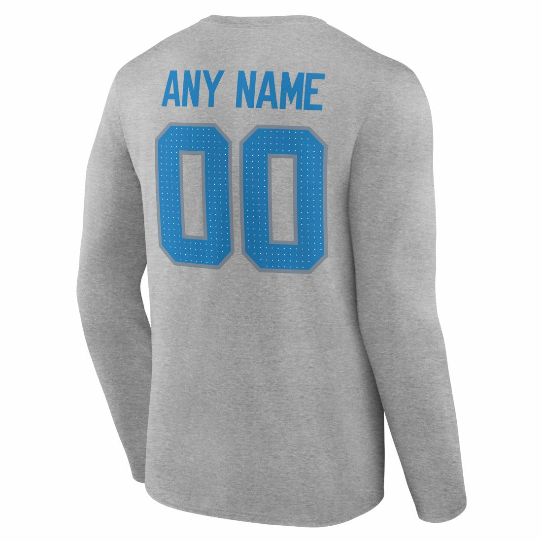 Detroit Lions Team Authentic Personalized Name & Number Long Sleeve T-Shirt - Gray T-shirts