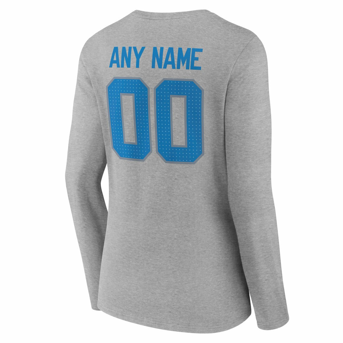 Detroit Lions Women's Team Authentic Personalized Name & Number Long Sleeve V-Neck T-Shirt - Gray T-shirts