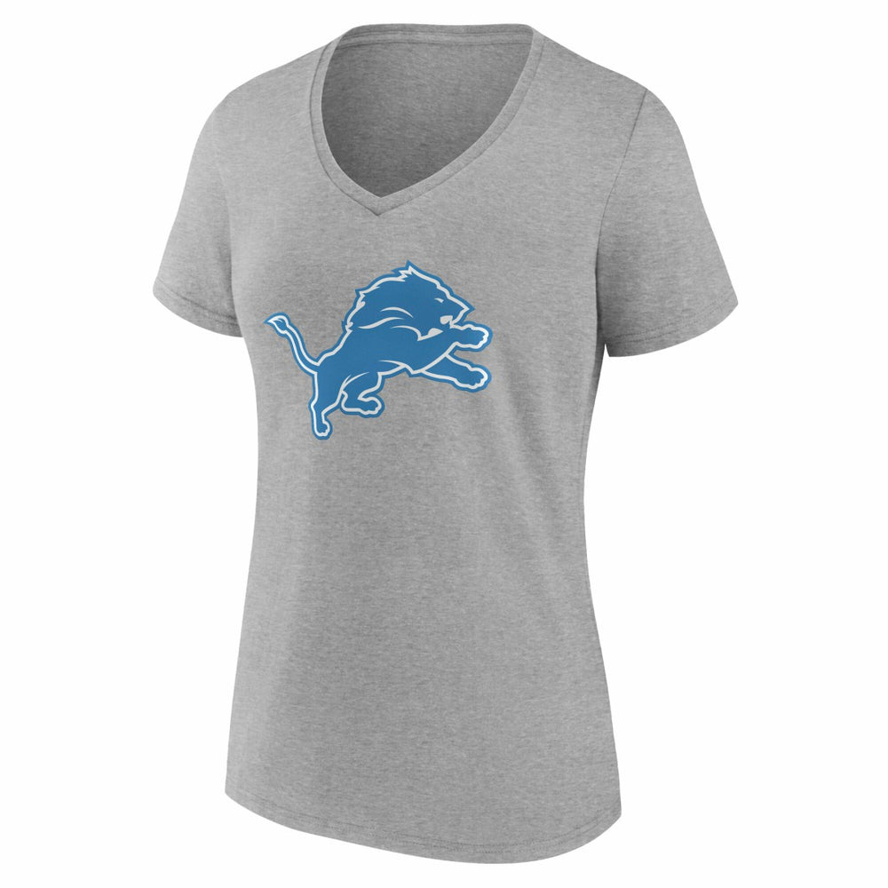 Detroit Lions Women's Team Authentic Personalized Name & Number V-Neck T-Shirt - Gray T-shirts