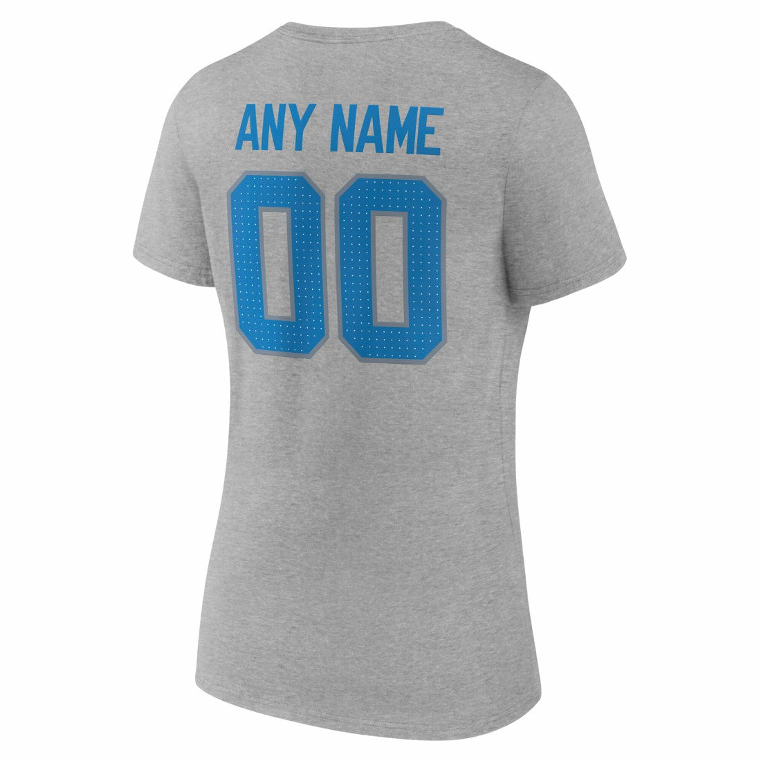 Detroit Lions Women's Team Authentic Personalized Name & Number V-Neck T-Shirt - Gray T-shirts