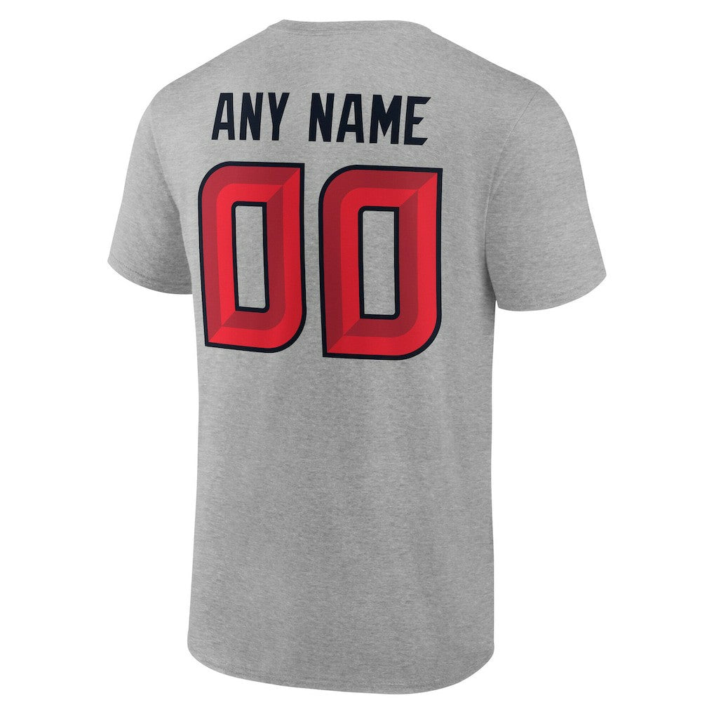 Houston Texans Team Authentic Personalized Name & Number T-Shirt - Gray T-shirts