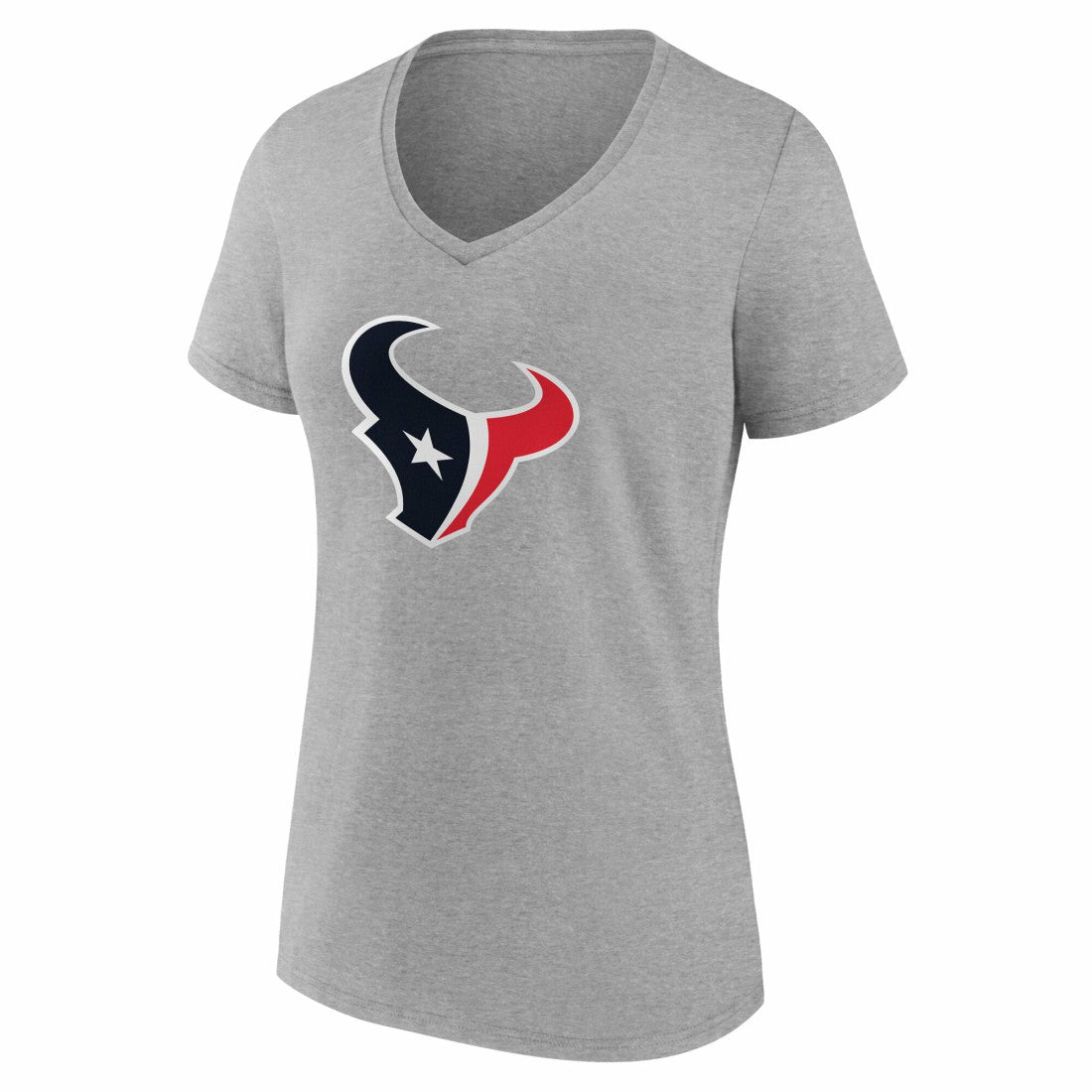 Houston Texans Women's Team Authentic Personalized Name & Number V-Neck T-Shirt - Gray T-shirts