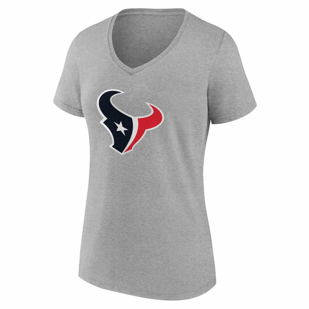 Houston Texans Women's Team Authentic Personalized Name & Number V-Neck T-Shirt - Gray T-shirts