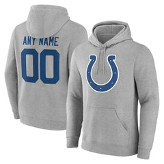 Indianapolis Colts Team Authentic Personalized Name & Number Hoodie - Gray Hoodies
