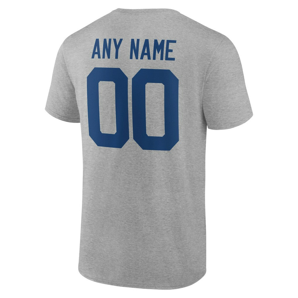 Indianapolis Colts Team Authentic Personalized Name & Number T-Shirt - Gray T-shirts