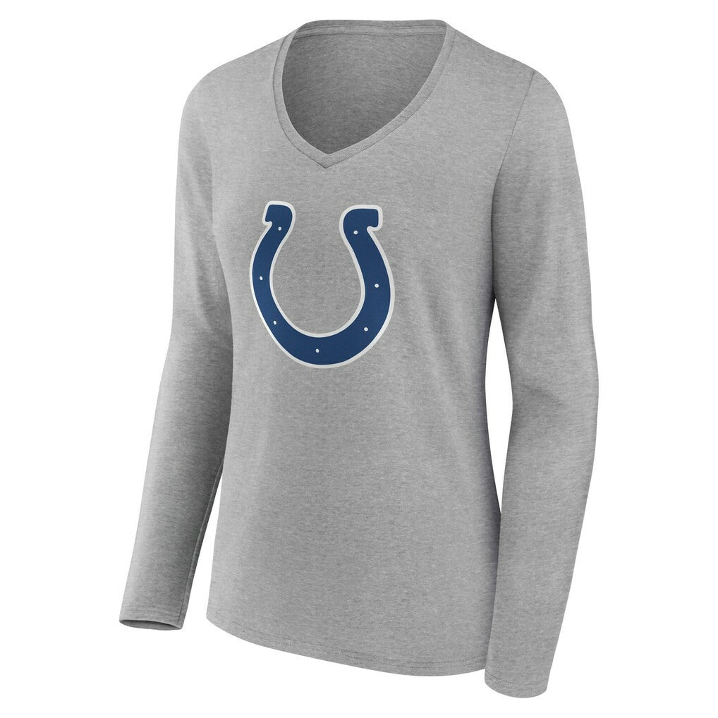 Indianapolis Colts Women's Team Authentic Personalized Name & Number Long Sleeve V-Neck T-Shirt - Gray T-shirts