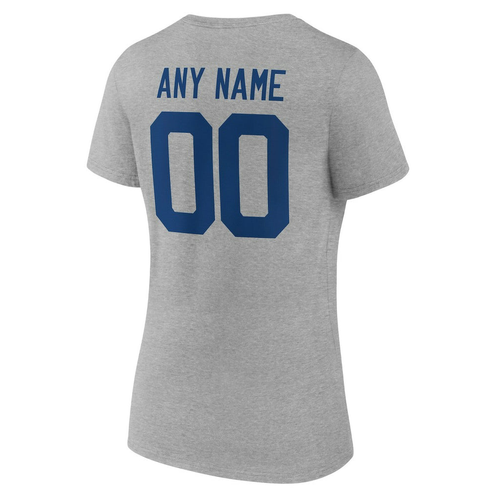 Indianapolis Colts Women's Team Authentic Personalized Name & Number V-Neck T-Shirt - Gray T-shirts