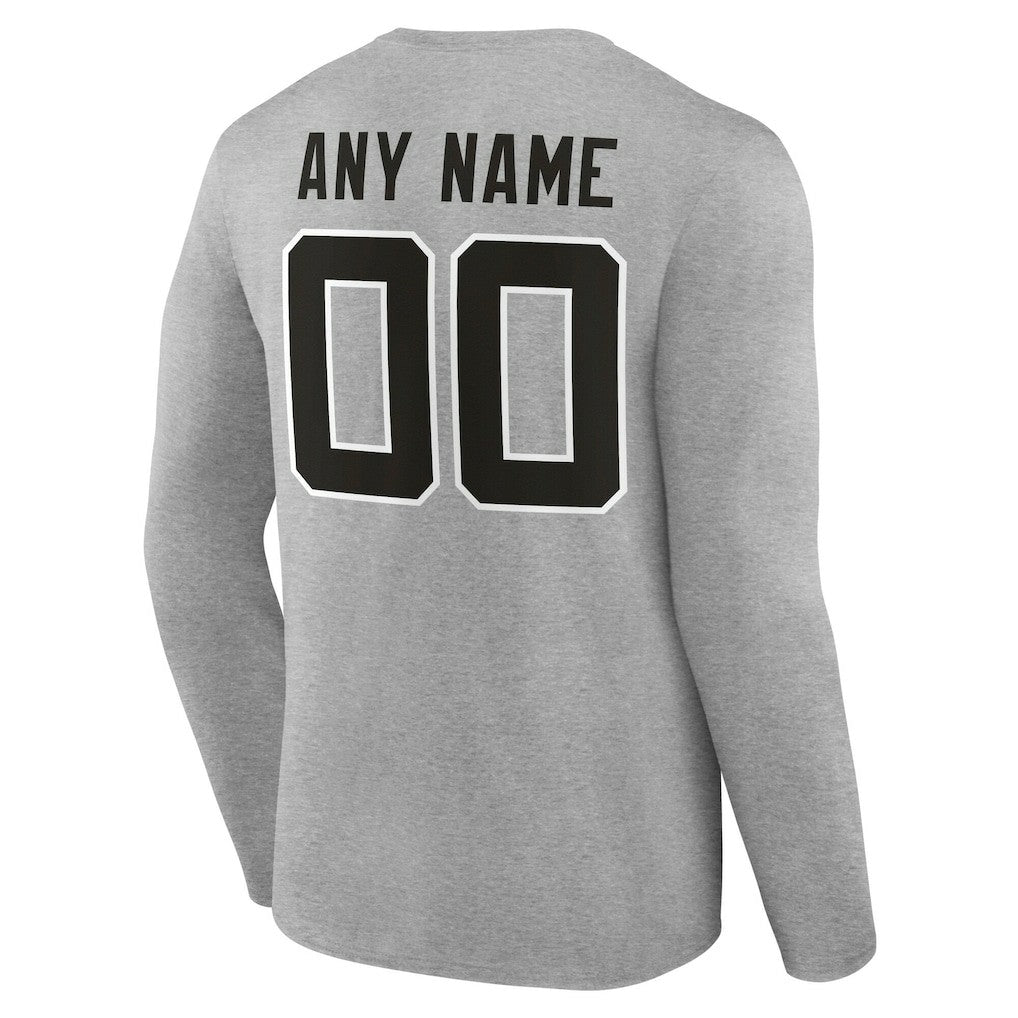 Jacksonville Jaguars Team Authentic Personalized Name & Number Long Sleeve T-Shirt - Gray T-shirts