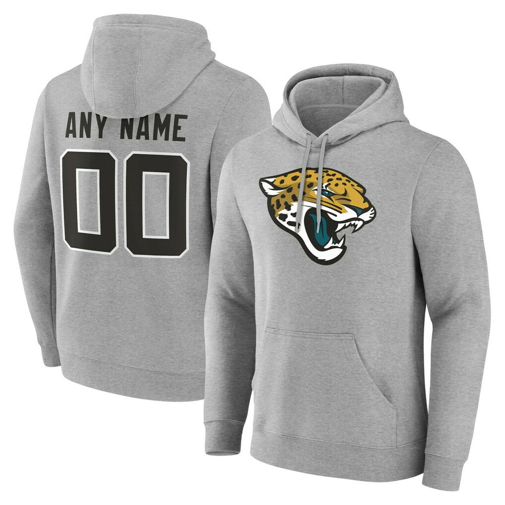 Jacksonville Jaguars Team Authentic Personalized Name & Number Hoodie - Gray Hoodies