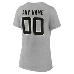 Jacksonville Jaguars Women's Team Authentic Personalized Name & Number V-Neck T-Shirt - Gray T-shirts