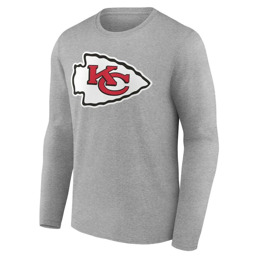 Kansas City Chiefs Team Authentic Personalized Name & Number Long Sleeve T-Shirt - Gray T-shirts