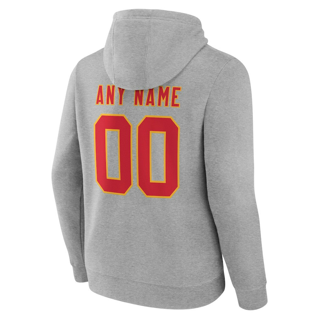 Kansas City Chiefs Team Authentic Personalized Name & Number Hoodie - Gray Hoodies