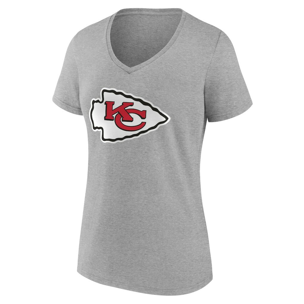 Kansas City Chiefs Women's Team Authentic Personalized Name & Number V-Neck T-Shirt - Gray T-shirts