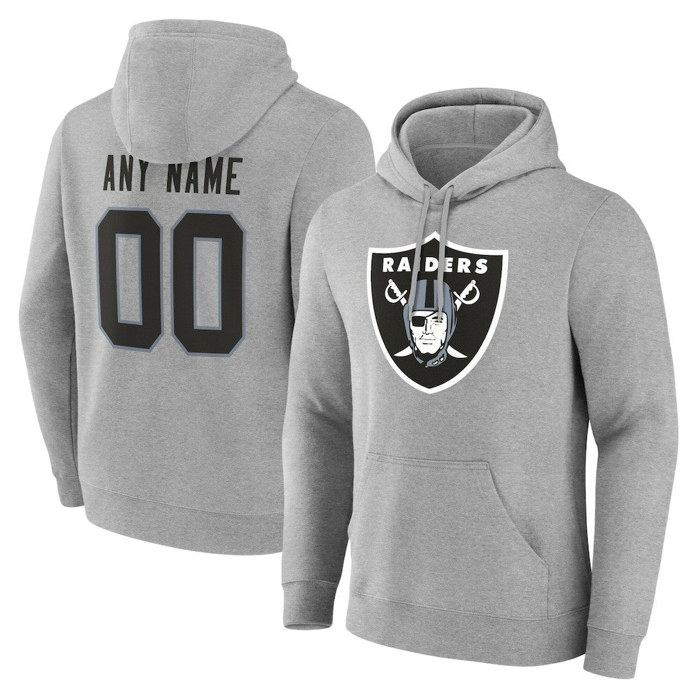 Las Vegas Raiders Team Authentic Personalized Name & Number Hoodie - Gray Hoodies