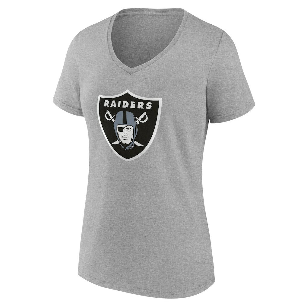 Las Vegas Raiders Women's Team Authentic Personalized Name & Number V-Neck T-Shirt - Gray T-shirts