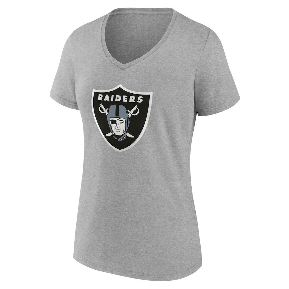 Las Vegas Raiders Women's Team Authentic Personalized Name & Number V-Neck T-Shirt - Gray T-shirts