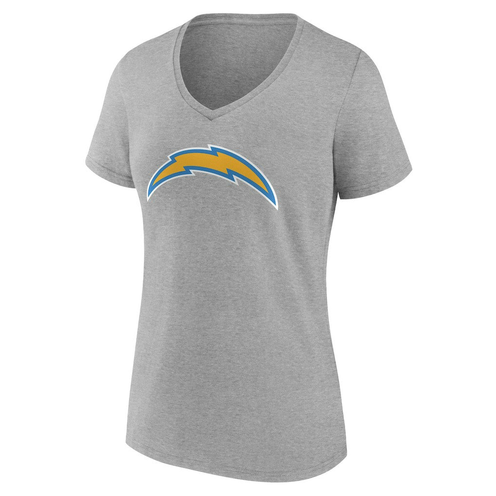 Los Angeles Chargers Women's Team Authentic Personalized Name & Number V-Neck T-Shirt - Gray T-shirts