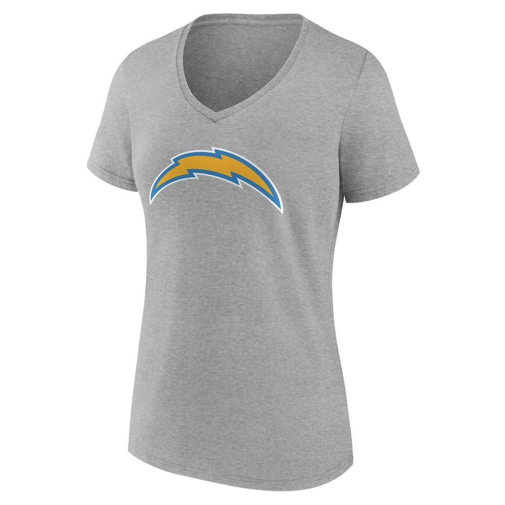 Los Angeles Chargers Women's Team Authentic Personalized Name & Number V-Neck T-Shirt - Gray T-shirts