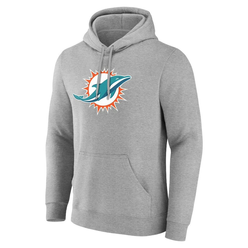 Miami Dolphins Team Authentic Personalized Name & Number Hoodie - Gray Hoodies