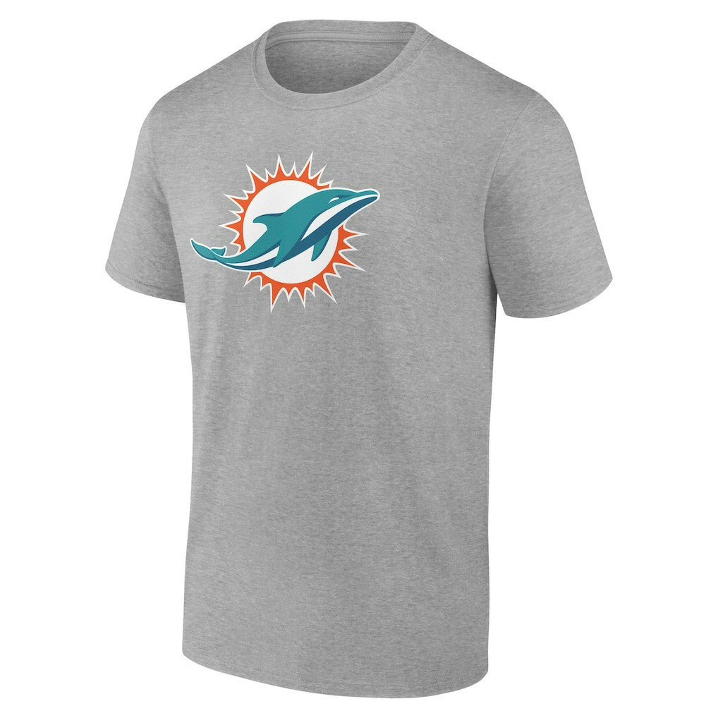 Miami Dolphins Team Authentic Personalized Name & Number T-Shirt - Gray T-shirts