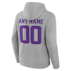 Minnesota Vikings Team Authentic Personalized Name & Number Hoodie - Gray Hoodies