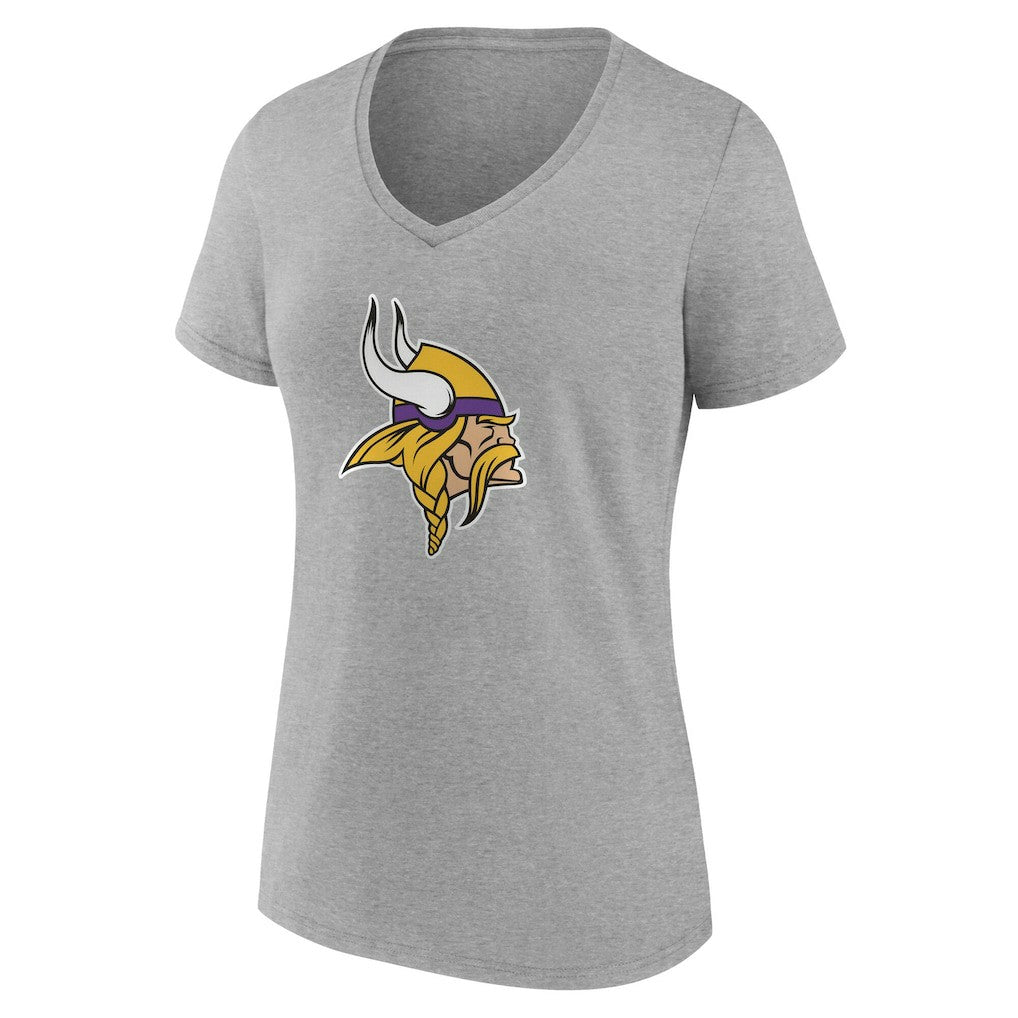 Minnesota Vikings Women's Team Authentic Personalized Name & Number V-Neck T-Shirt - Gray T-shirts