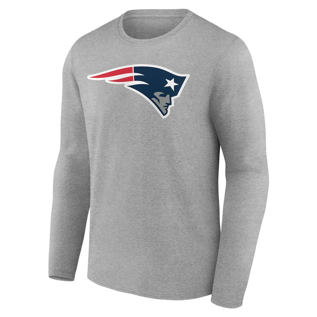 New England Patriots Team Authentic Personalized Name & Number Long Sleeve T-Shirt - Gray T-shirts